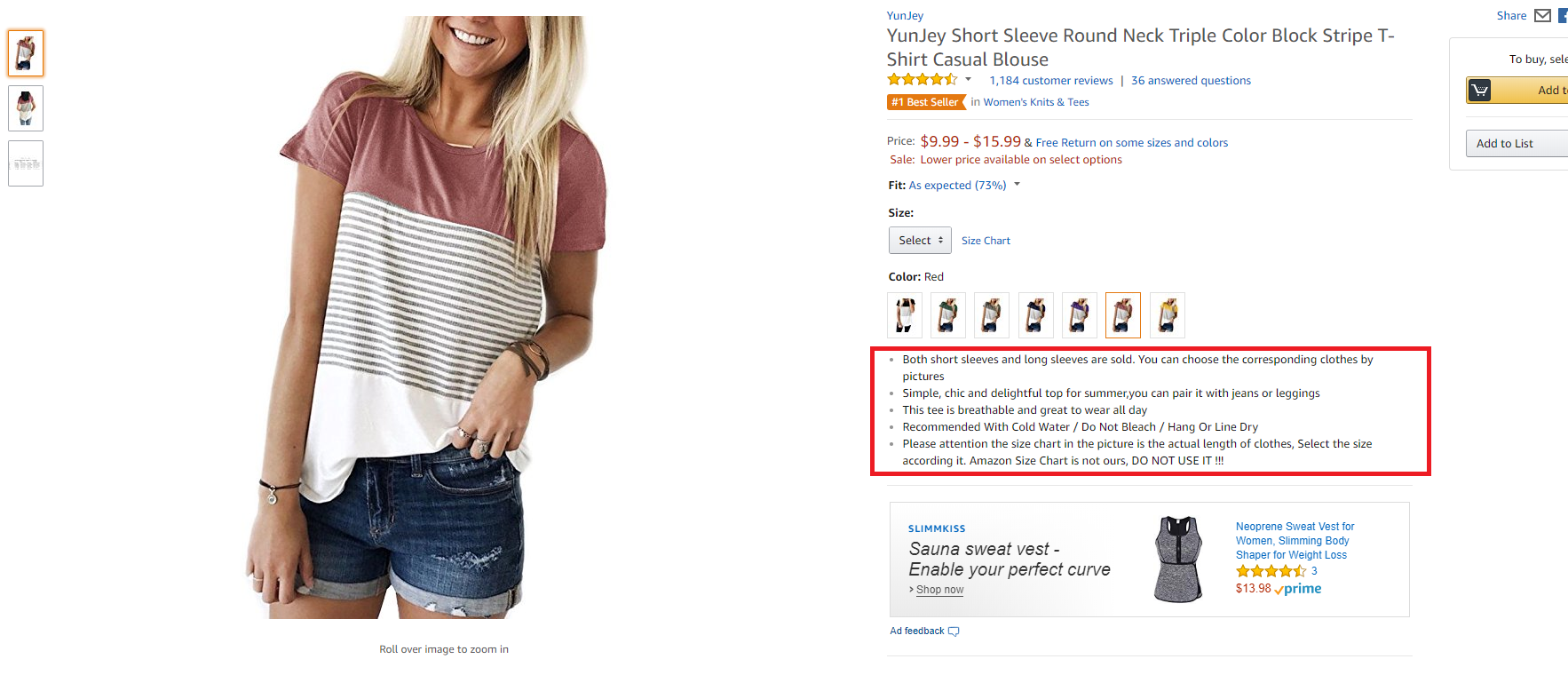 example of good Amazon product feature list
