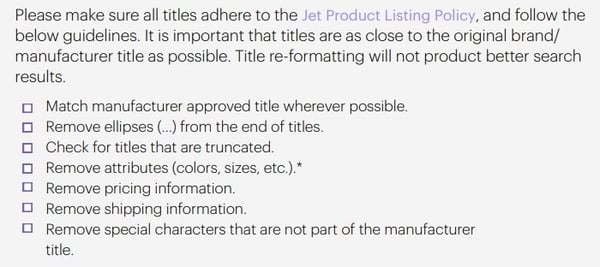 Jet title guidelines