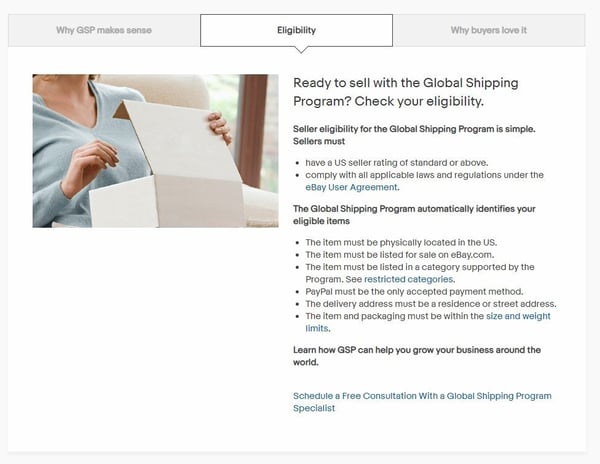 eBay global shipping program
