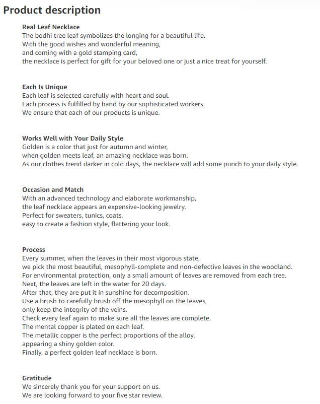 Amazon product description guidelines