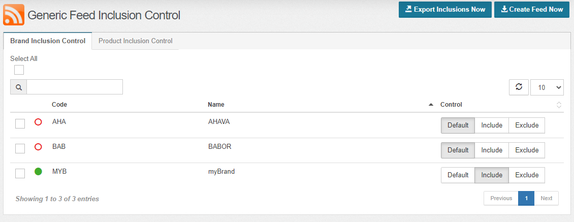 StoreAutomator Brand Generic Feed Inclusion Control